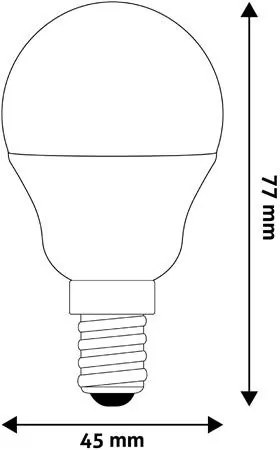 LED izzó, E14, kisgömb, G45, 4,5W, 470lm, 3000K, AVIDE (AVLED022)