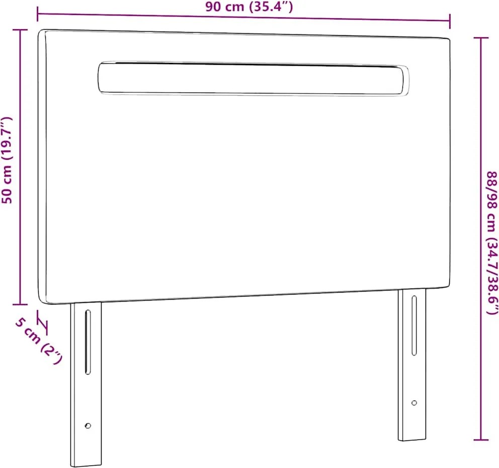 Fejtámla LED -es lámpákkal Falra szerelhető Szürke 90 cm PVC