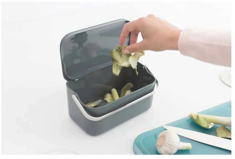 Sötétszürke komposztálható hulladék gyűjtő 1,8 l SinkSide – Brabantia