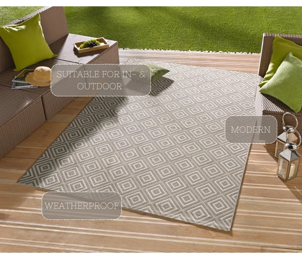 Karo szürke kültéri szőnyeg, 80 x 150 cm - NORTHRUGS