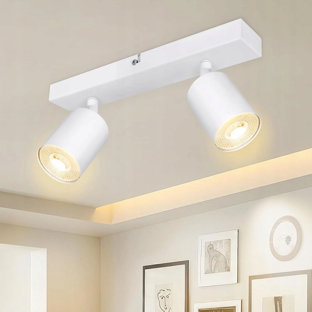 2-ÁGPONTOS Fehér Mennyezeti Lámpa Modern Állítható Fénysugárzási Szöggel