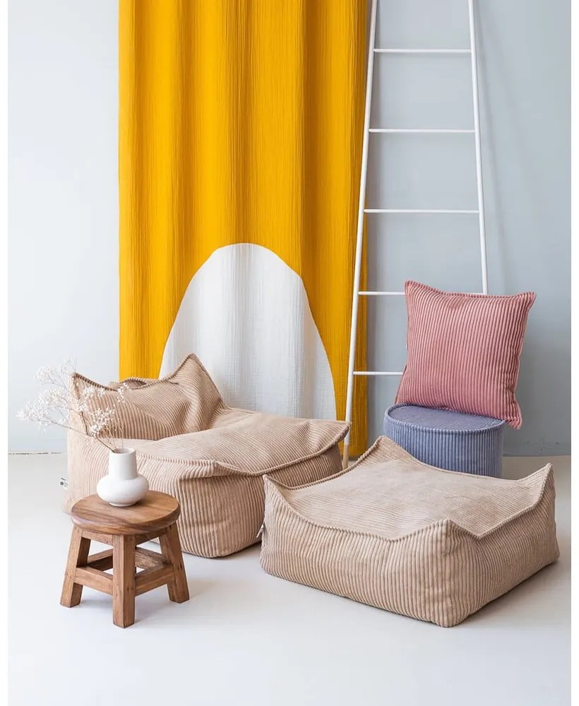 Világosbarna kordbársony gyerek babzsákfotel Square – Wigiwama