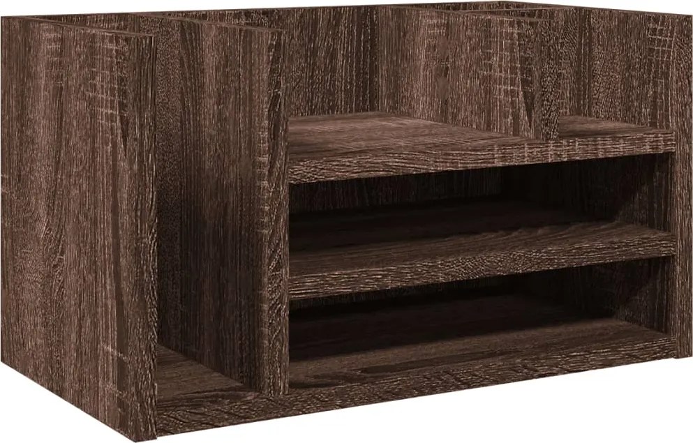 vidaXL barna tölgy színű szerelt fa asztali szervező 44,5 x 24 x 25 cm