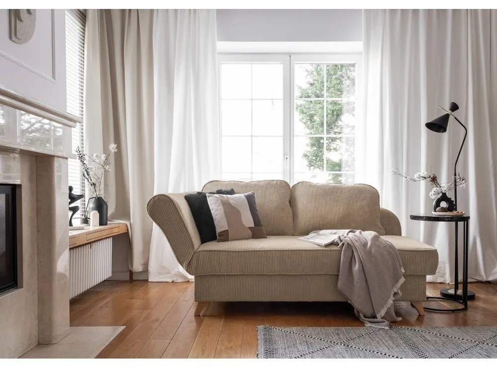 Szürkésbarna kordbársony heverő (bal oldali) Chic Charlotte – Miuform