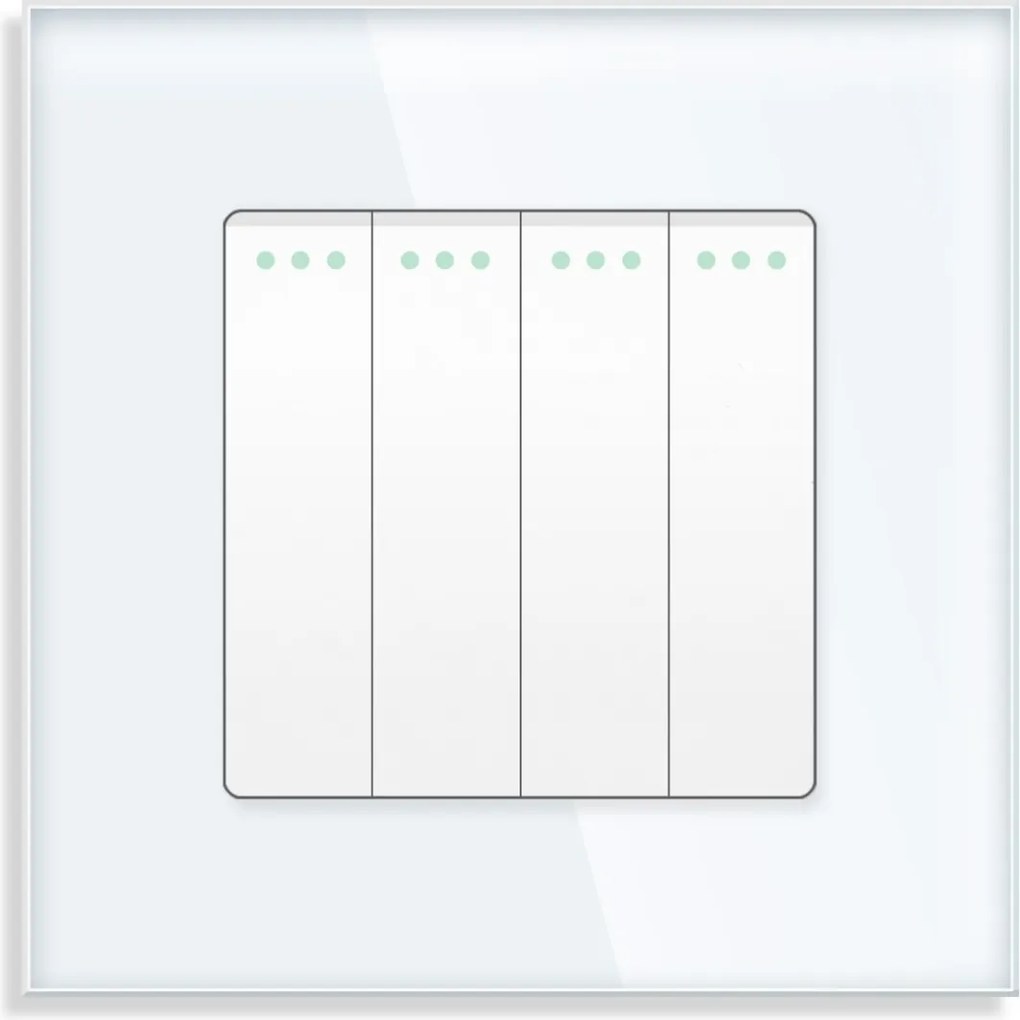 Fénykapcsoló 4K Négyszögletes Üveg Billentyűs Klasszikus Kapcsoló