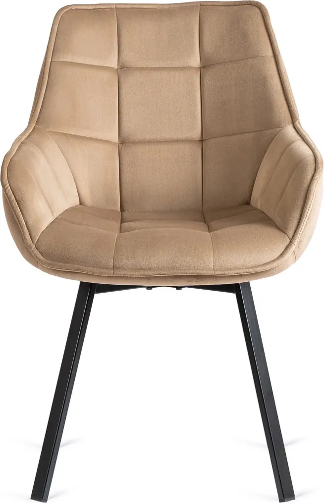 Forgó szék bézs színben, bársony kárpittal, LUNA