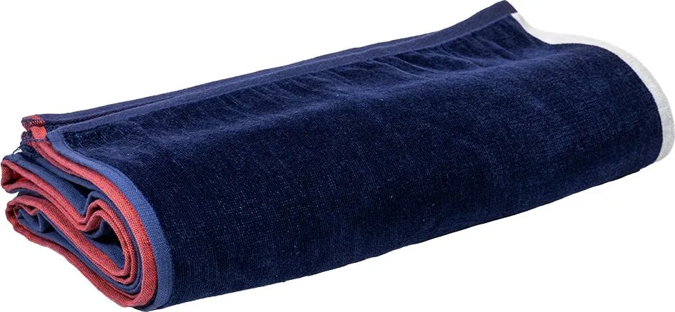 BALATON Strandtörölköző kék-piros 2024 160x86cm