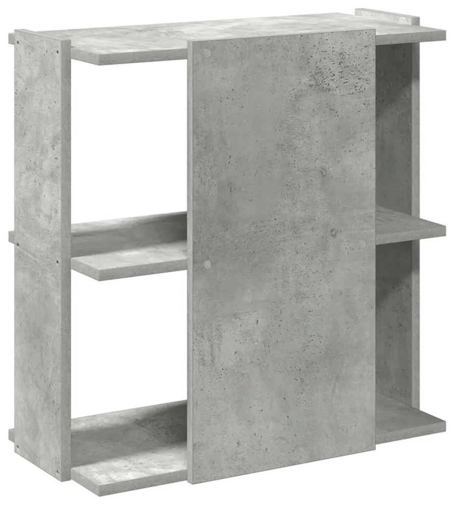 3 szintes betonszürke szerelt fa könyvespolc 60x30x60 cm