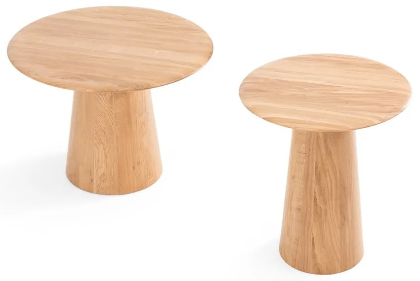 Tölgyfa kerek tárolóasztal ø 40 cm Mushroom – Gazzda