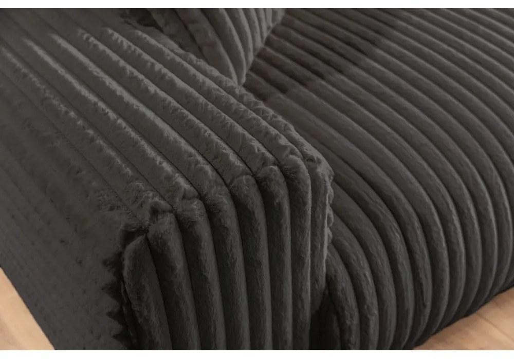 Sötétszürke kordbársony kanapé 213 cm Justin – Ropez