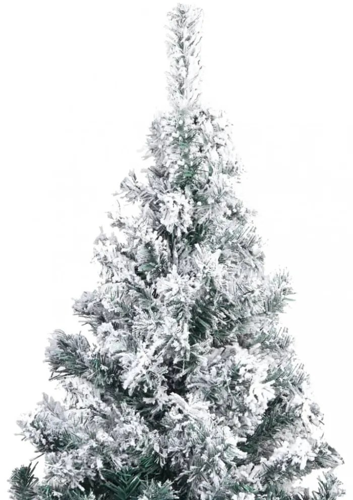 zöld PVC műkarácsonyfa pelyhes hóval 300 cm