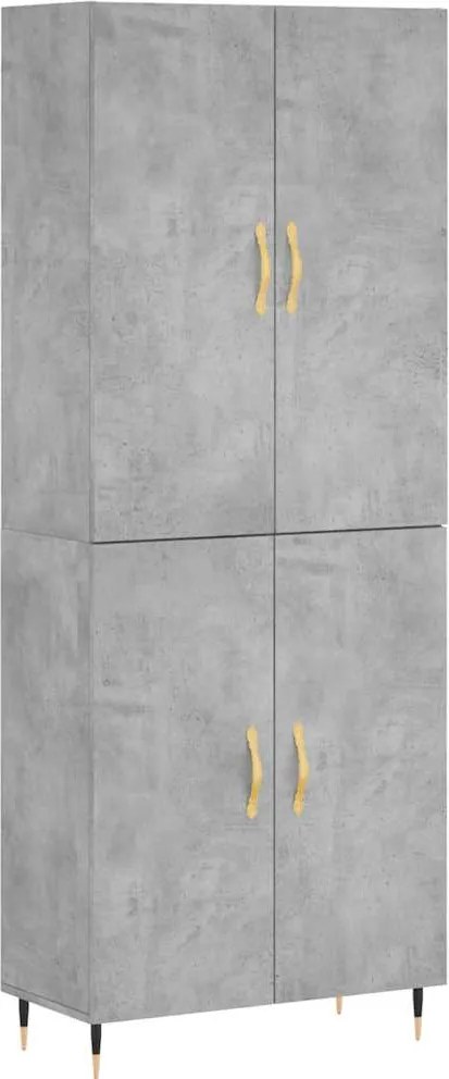 vidaXL betonszürke szerelt fa magasszekrény 69,5 x 34 x 180 cm