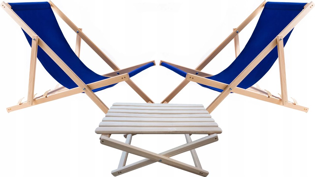 2X Kerti Napozóágy Fából Woodok Búzavirág Dohányzóasztal