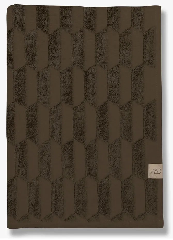 Sötétbarna pamut törölköző 50x95 cm Geo – Mette Ditmer Denmark