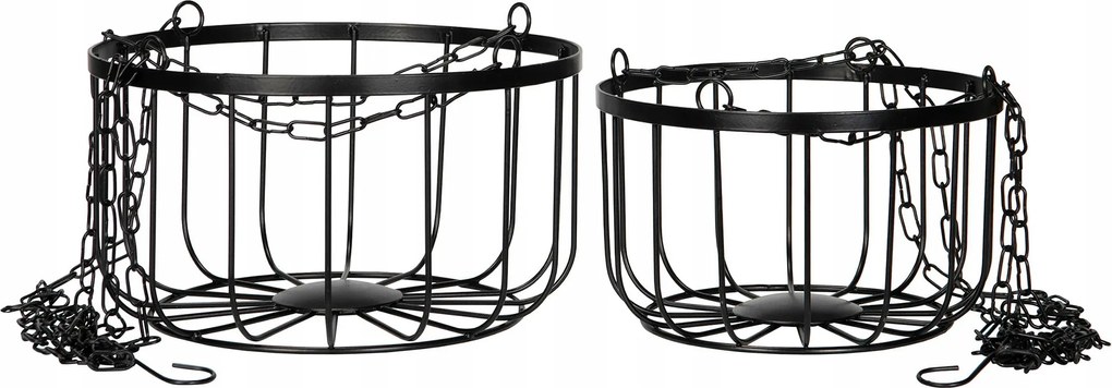 2 db Zöldség-gyümölcs Akasztós Konyhai Kosár, fekete
