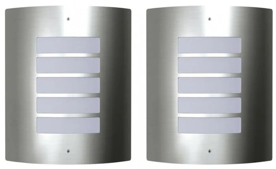 2 Rozsdamentes Acél Vízálló Fali Lámpatestek 60W