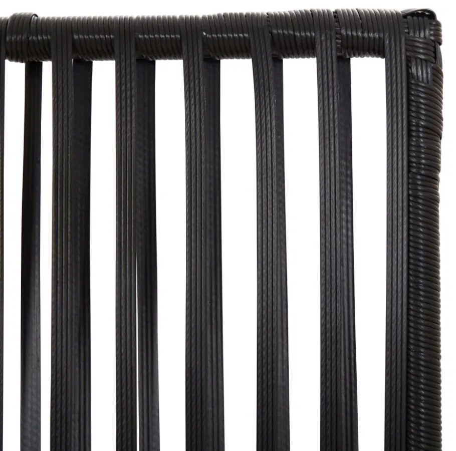 fekete 3-paneles polyrattan térelválasztó