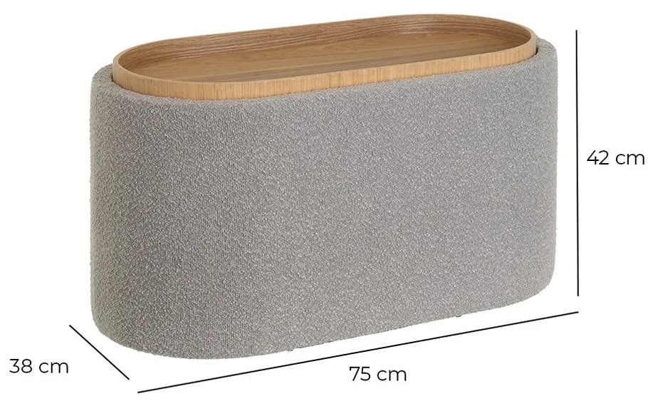 Világosszürke buklé puff – Casa Selección