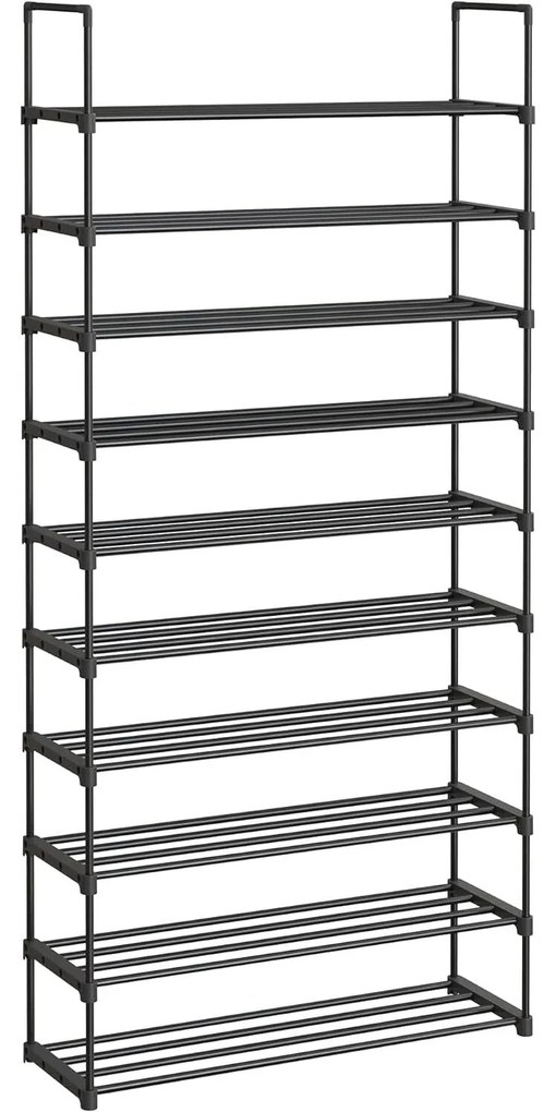 SONGMICS cipőtartó állvány 30 × 94 × 206 cm, fekete színben