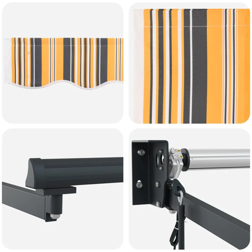 automatikus behúzható napellenző multicolor csíkos 350x250 cm