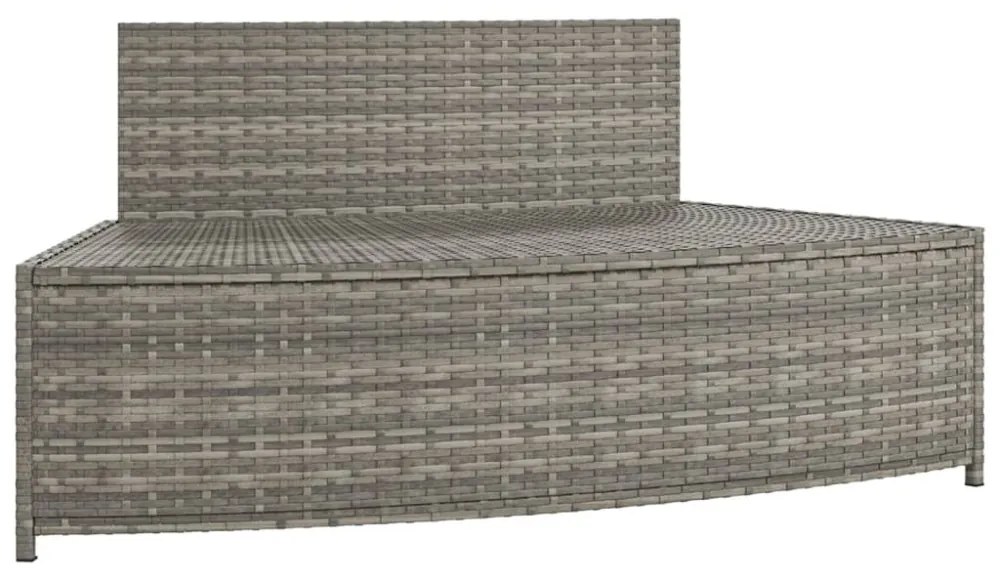 2 db szürke polyrattan pezsgőfürdő pad párnával