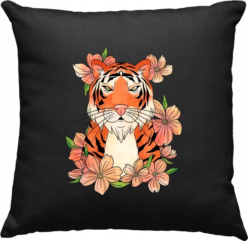 Tigris párna Művészet 1 Fekete