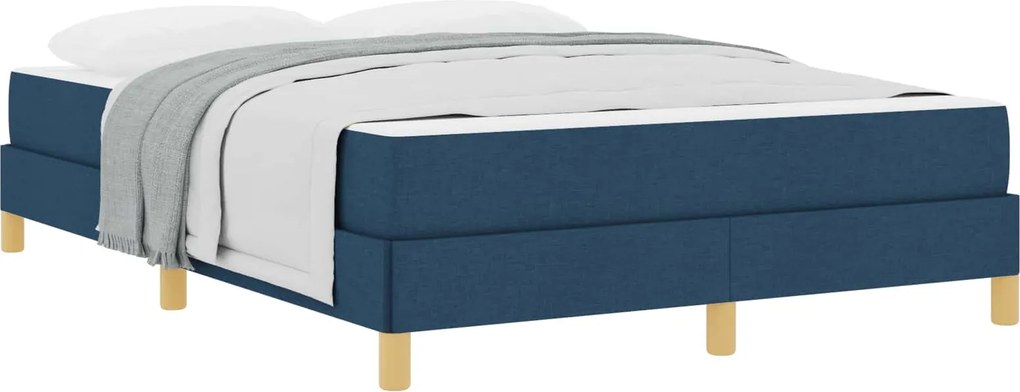 vidaXL Boxrugós ágy matracmal Kék 140 x 190 cm szövet