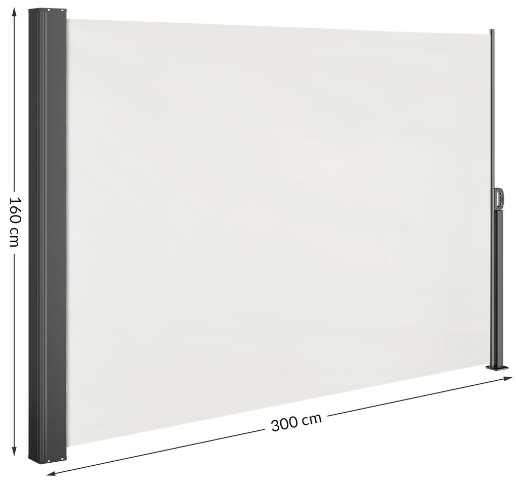 Casaria® Oldalsó napellenző Nosara 160x300 cm - krém