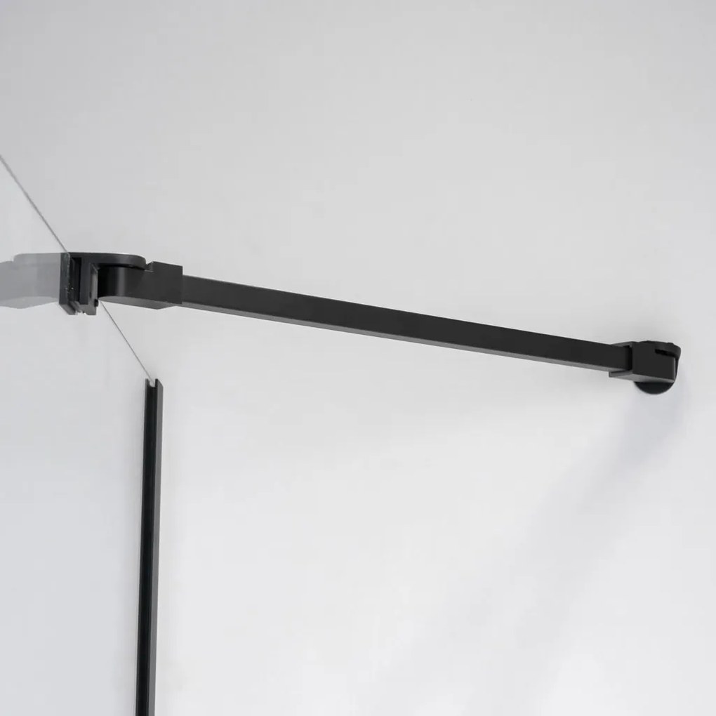 Stuxi Bari Black 80x90 aszimmetrikus nyílóajtós zuhanykabin 6 mm vízlepergető biztonsági üveggel, matt fekete