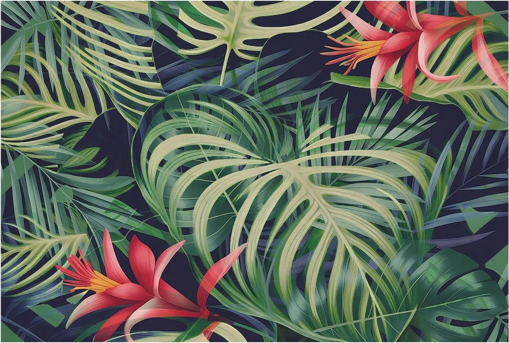 Fotótapéta Flizelin Szoba tapéta Egzotikus növények 104x70 Ragasztó