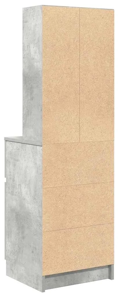betonszürke szerelt fa éjjeliszekrény 39x35x125 cm