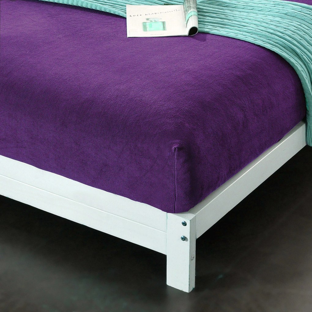 Mikroplüss lepedő SOFT 90x200 cm sötétlila
