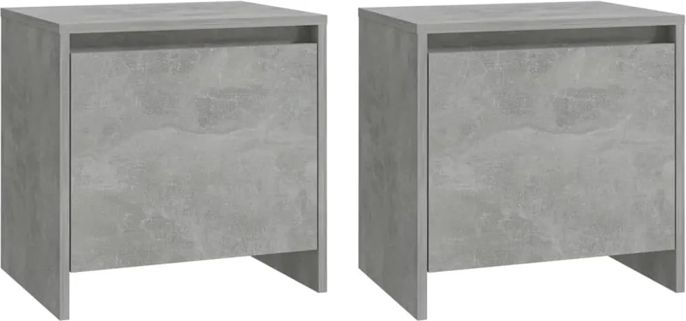 vidaXL 2 db betonszürke forgácslap éjjeliszekrény 45 x 34 x 44,5 cm