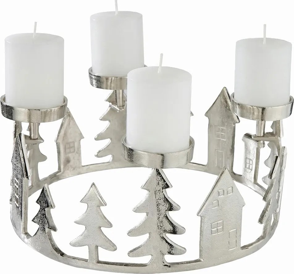 adventi gyertyatartó Ø 35 cm, ezüst