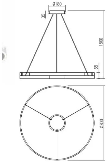 Redo 01-3176 - LED Dimmelhető csillár zsinóron CASTLE LED/45W/230V fekete
