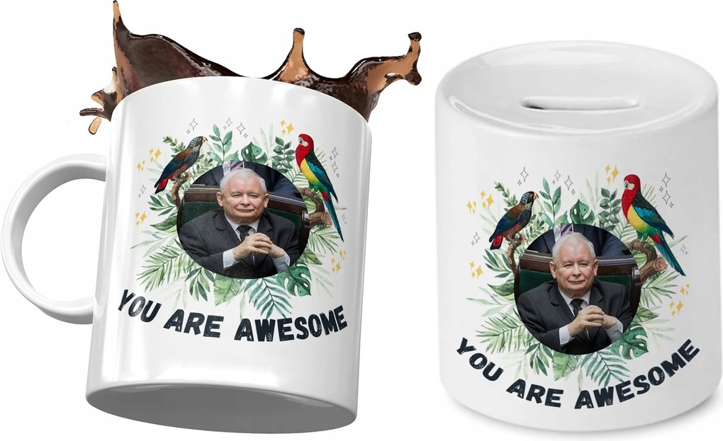 Kaczynski Bögre Ajándék persely szett fényképes nyomtatással