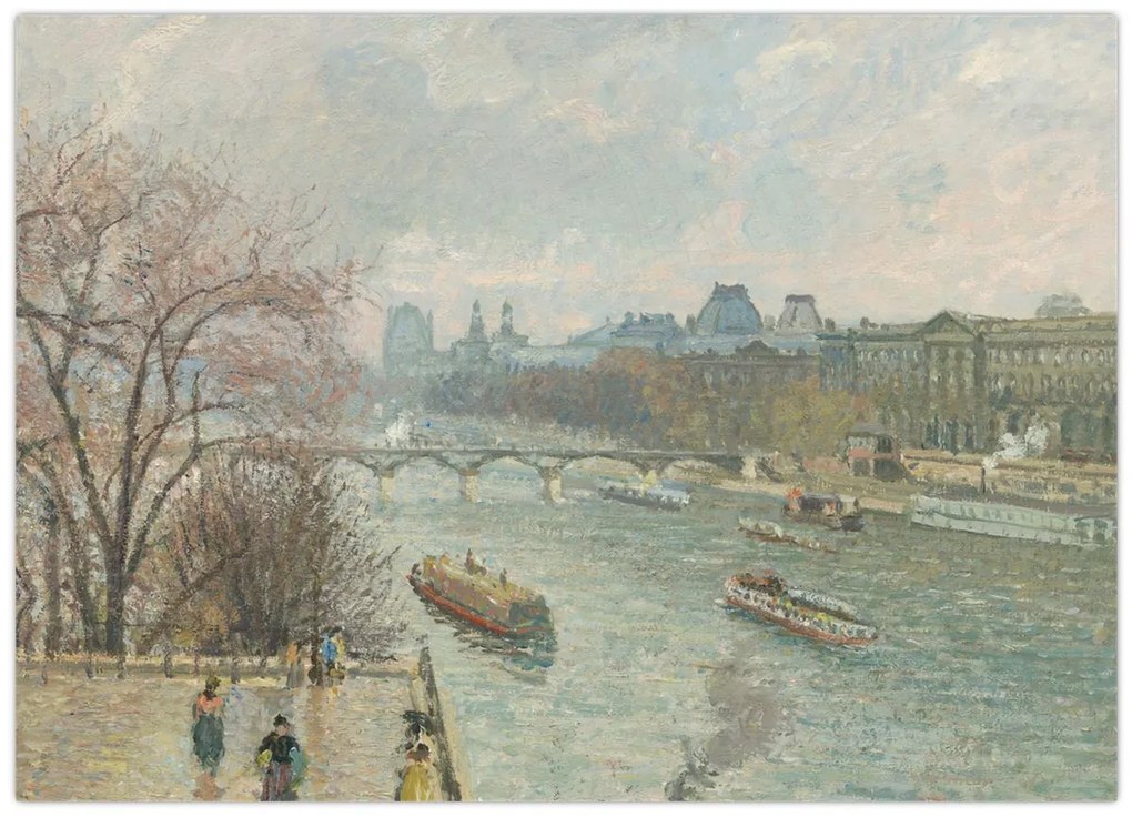 Kép - Camille Pissarro, The Louvre, Afternoon, Rainy Weather, reprodukciók (70x50 cm)