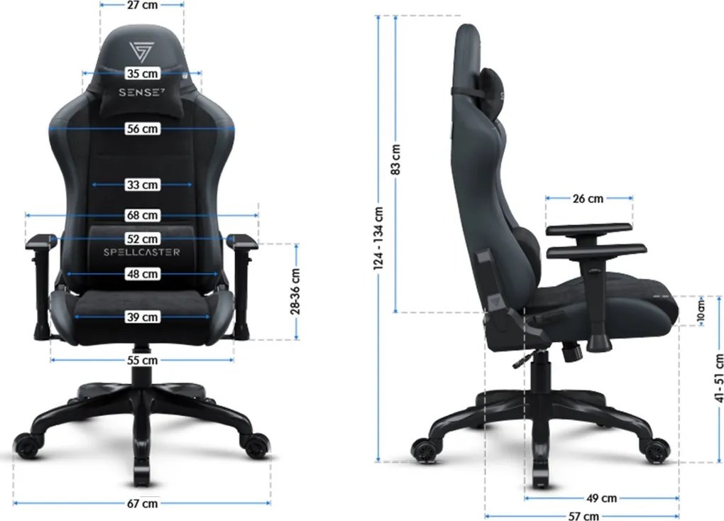 Gamer szék Spellcaster FUKU PU fotel fekete