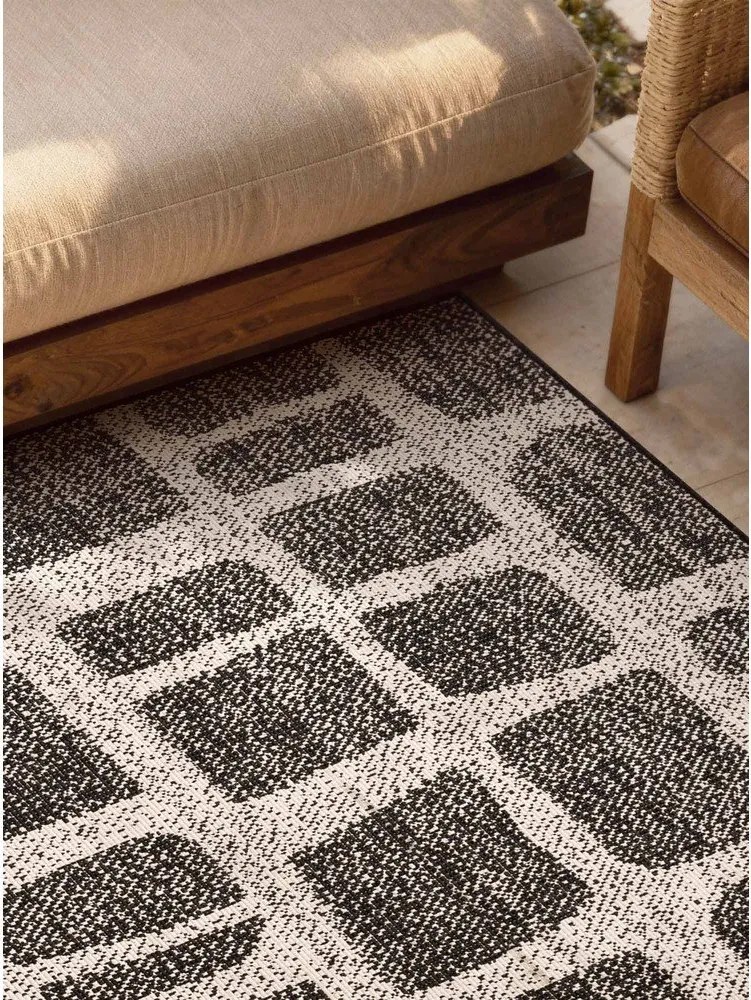 Fekete-krémszínű kültéri-beltéri szőnyeg 160x230 cm Haringey Ruskin – Ted Baker