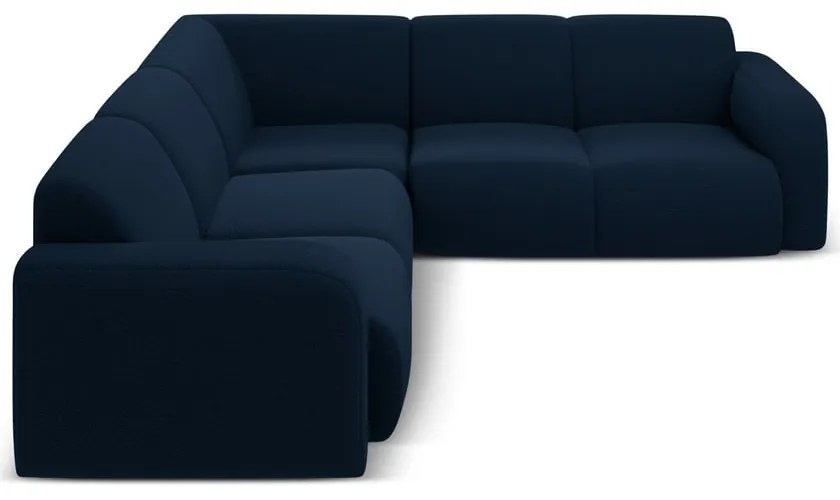 Sötétkék buklé sarokkanapé (variálható-L alakú) Molino – Micadoni Home
