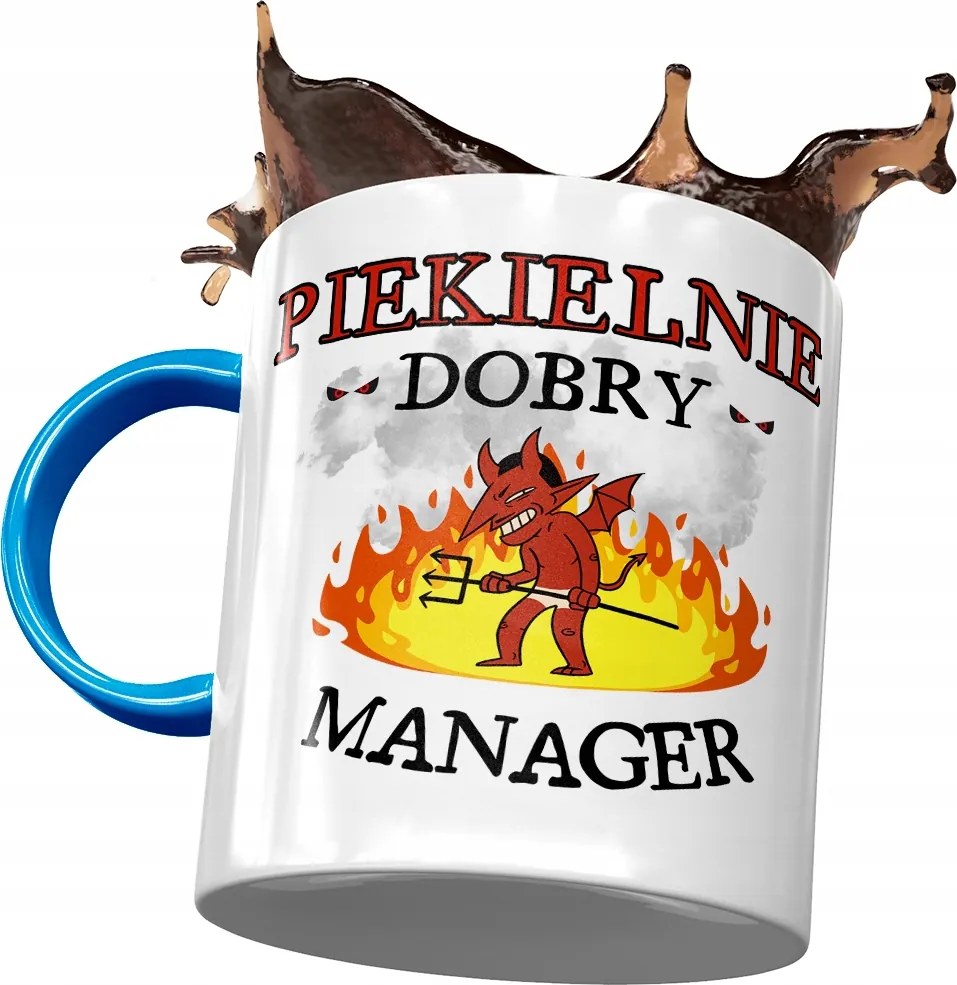 Kék Bögre Menedzsernek Pokolian Jó Nyomtatott Bögre Fotóval