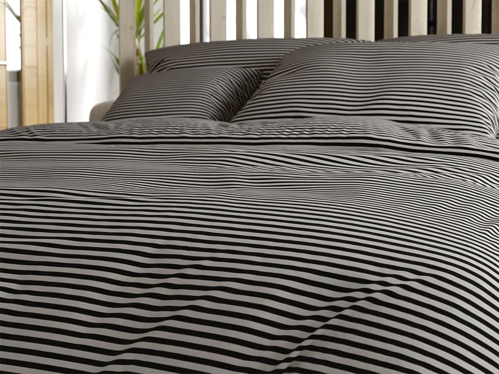 Pamut ágynemű STRAVON fekete-szürke Ágyneműhuzat mérete: 70 x 90 cm | 140 x 200 cm