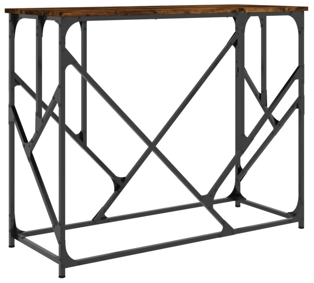 füstös tölgy színű szerelt fa tálalóasztal 100x40x80 cm