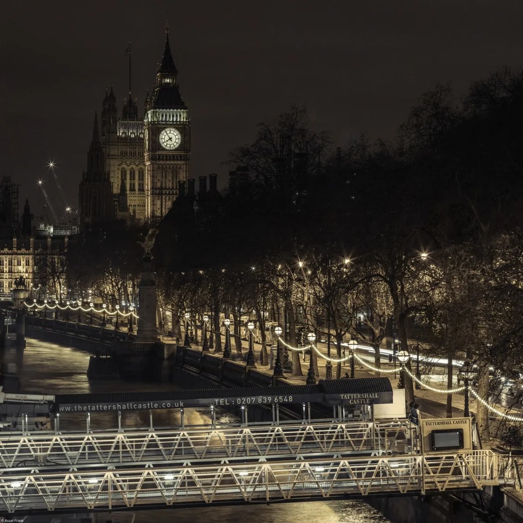 Poszter 40x40cm Esti kilátás a Big Benre, Assaf Frank