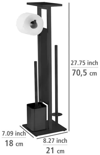WENKO 71558800 - WC-szett DEBAR 21x70,5 cm rozsdamentes acél/fekete