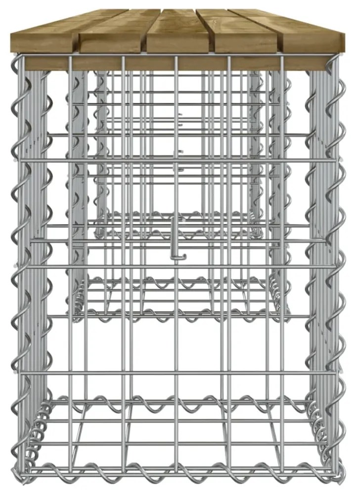 impregnált fenyőfa gabion kerti pad 203 x 31 x 42 cm