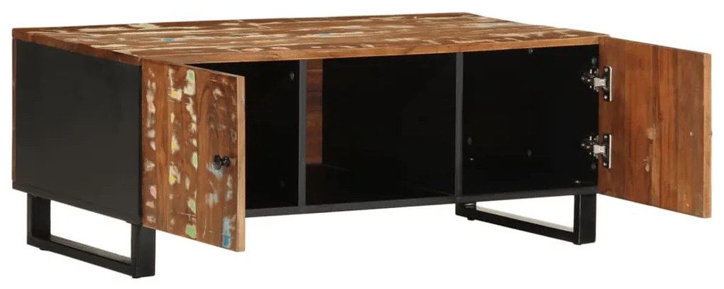 Tömör újrahasznosított és szerelt fa dohányzóasztal 100x54x40cm