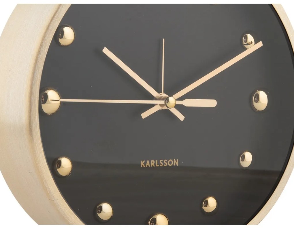 Karlsson 5970BK dizájner asztali óra/ébresztőóra fekete, átmérő 16 cm