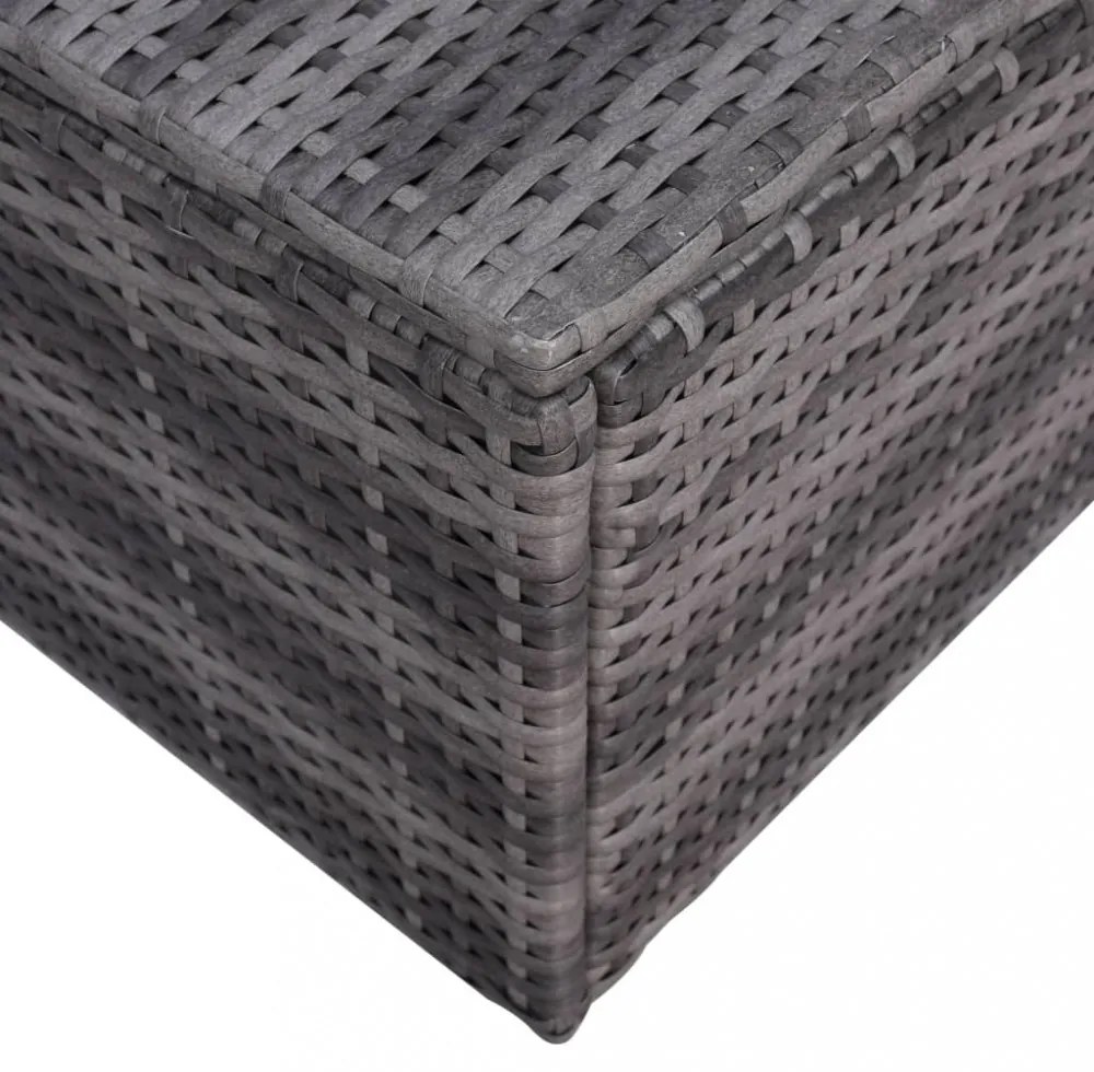 7-részes szürke polyrattan kerti bútorszett párnákkal