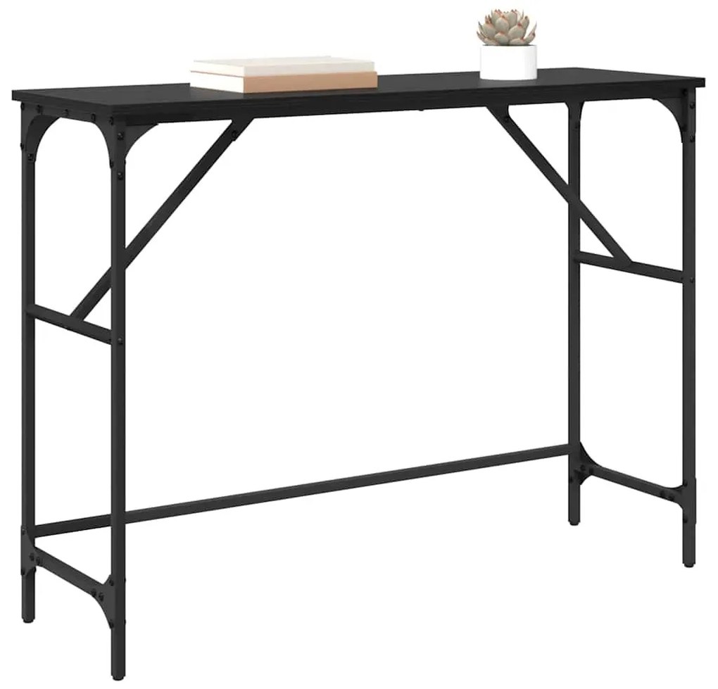 Konzolasztal Fekete tölgy 100 x 32 x 75 cm Faanyag